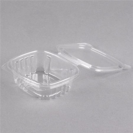 Genpak Genpak AD04 4 oz Hinged Deli Container Apet; Clear - Case of 400 AD04